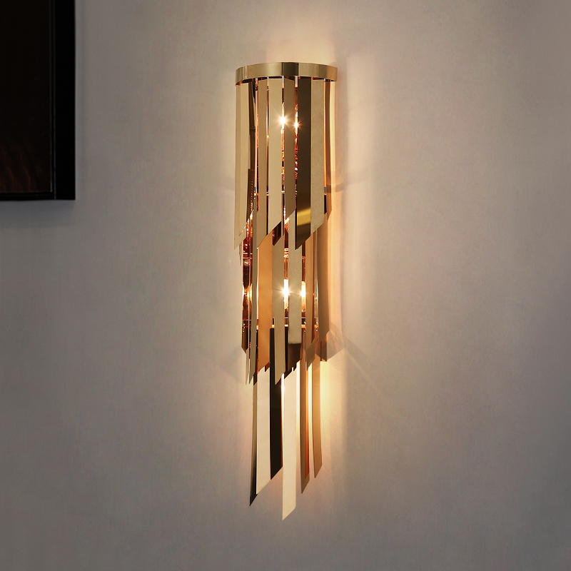 Long wall lamp Living room Bedroom Bedroom Headlights hotel lobby Rose Gold Brief Rear Modern Decorative Hallway Stairs Clubhouse