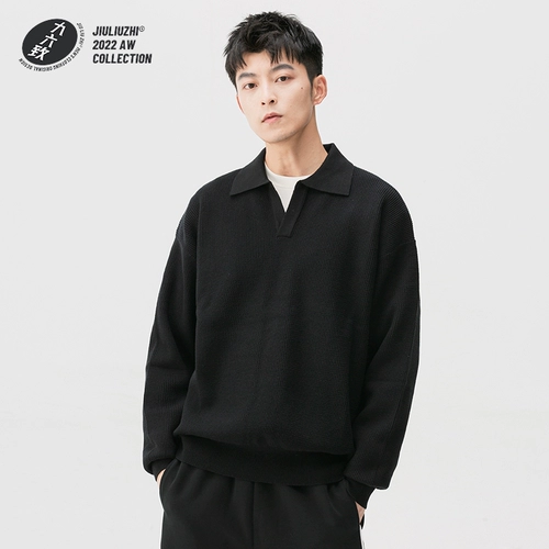 Оригинальный дизайнерский демисезонный ретро трикотажный свитер, V-образный вырез, оверсайз