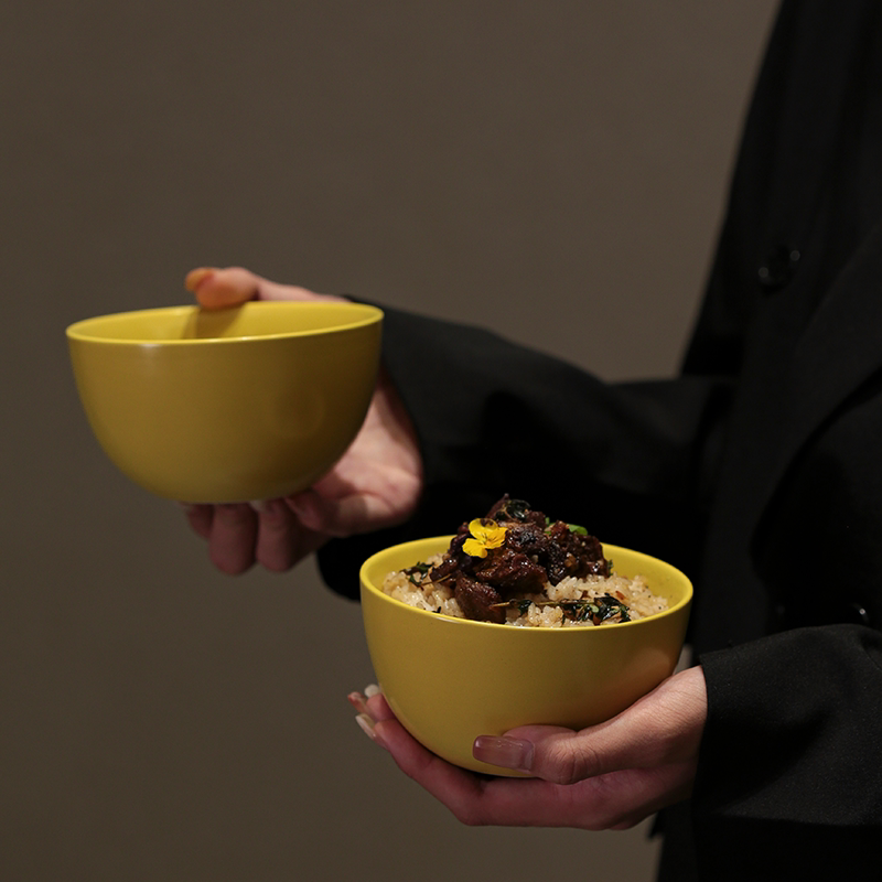 Jm a Touch of Bright Color Ceramic Bowl for Home Use 2026 New Model High Aesthetic Value Beautiful Tableware Rice Bowl Small Bowl Bowlware