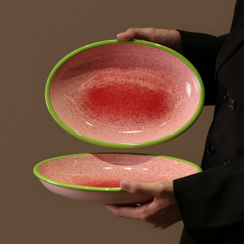 Jm Color-Block Series Ceramic Plate Oval Plate Household Dish Plate Steamed Fish Plate Western Food Plate Pasta Plate Deep Plate Jm Color-Block Series Ceramic Plate Oval Plate Household Dish Plate Steamed Fish Plate Western Food Plate Pasta Plate Deep Plate