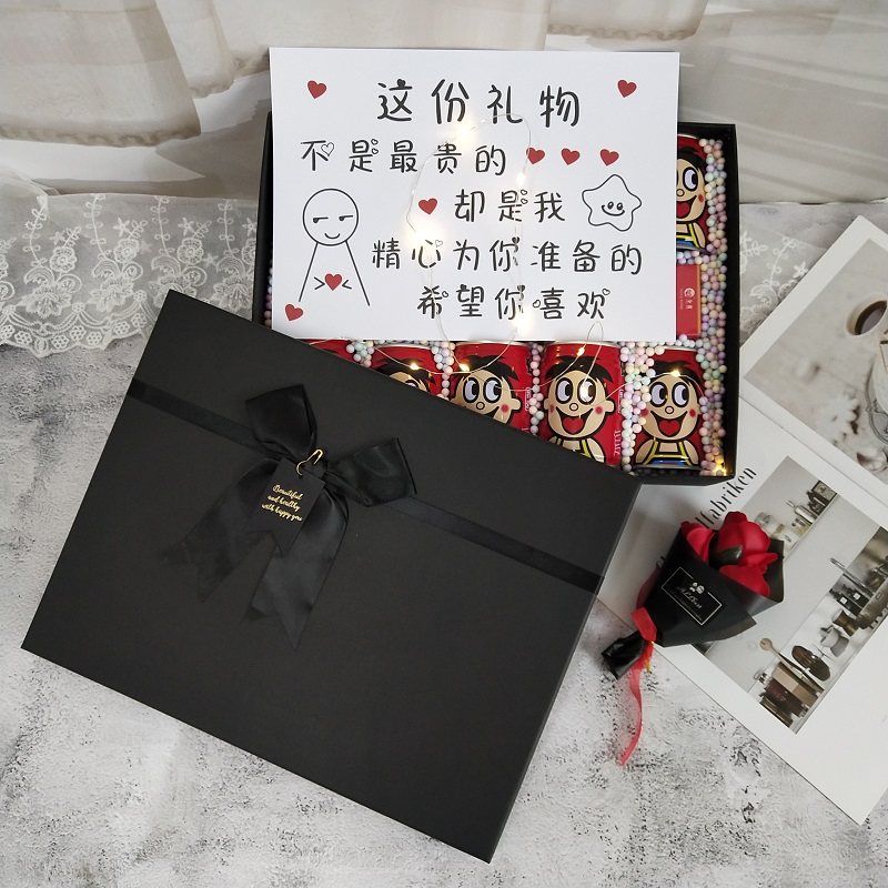 Tanabata gift birthday Valentine's Day send husband and girlfriend card confession ceremony sense gift box heart-warming greeting card A4