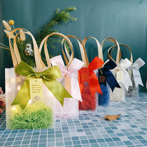 ins clothing bag powder green grey red upscale silk towels with transparent bag wedding senior sensuary day gift bag