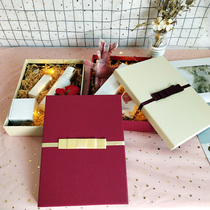 Ritual gift box empty box birthday gift box scarf box underwear gift box wine red exquisite Korean version