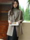 2025 Autumn and Winter New High-End Double-Sided Cashmere Coat for Women, Mid-Length Loose Woolen Hepburn Style Coat for Women