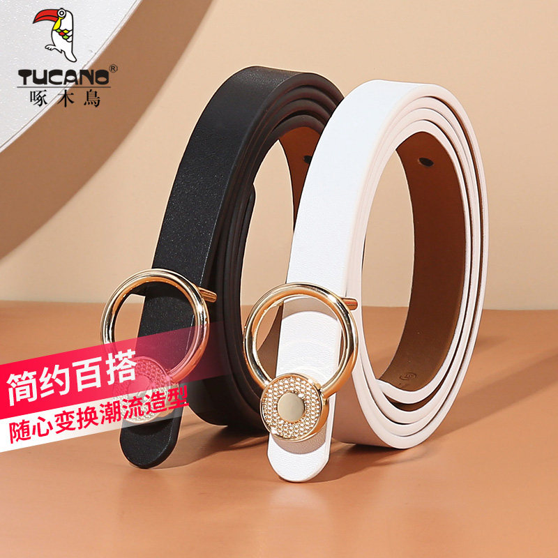 Woodpecker belt women's jeans all-match ins wind pants belt women's fine belt decorative fashion women's fine belt