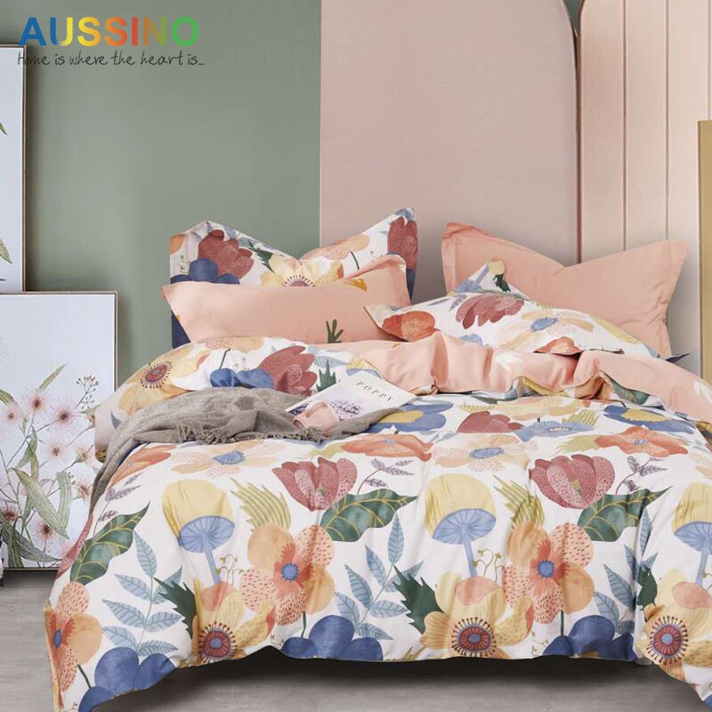 Aussino Aussie slave full cotton four sets of pure cotton floral bed bedding 4 pieces of bed linen full of items