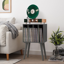 Nordic Wood Black Gel Record Cabinet Retro Magazine Bookcase Floor Sofa Side Cabinet Bed Head Cabinet Brief Storage Cabinet