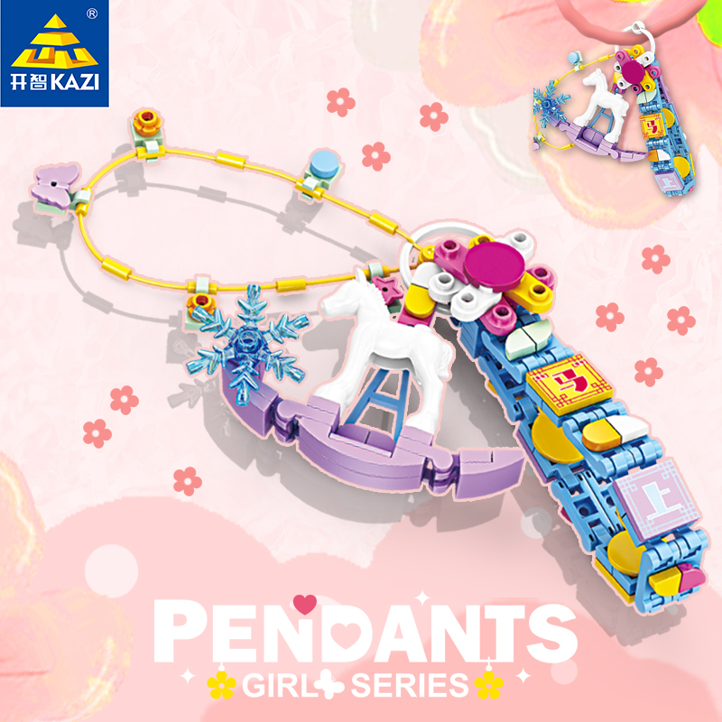 Kaizhi Building Blocks Princess Pendant Bracelet Keychain Hanging Ornament Assembly Model Girl's Assembly Toy Gift 81112