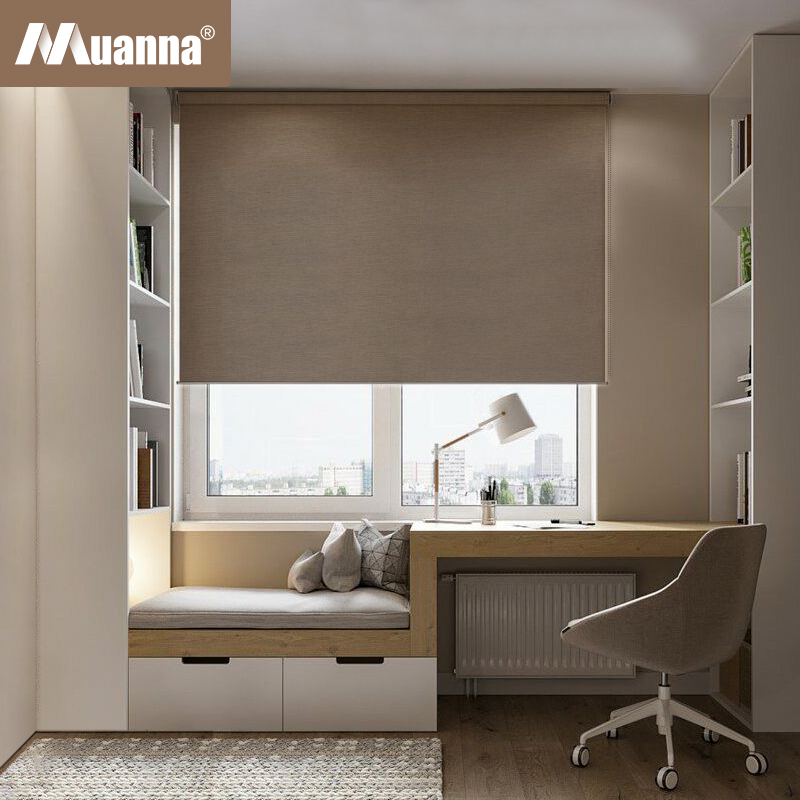 German Müanna Roller Blind Shade Curtain Pull Bead Lifting Perris Series Imitation Hemp Full Shade Bedroom Customised