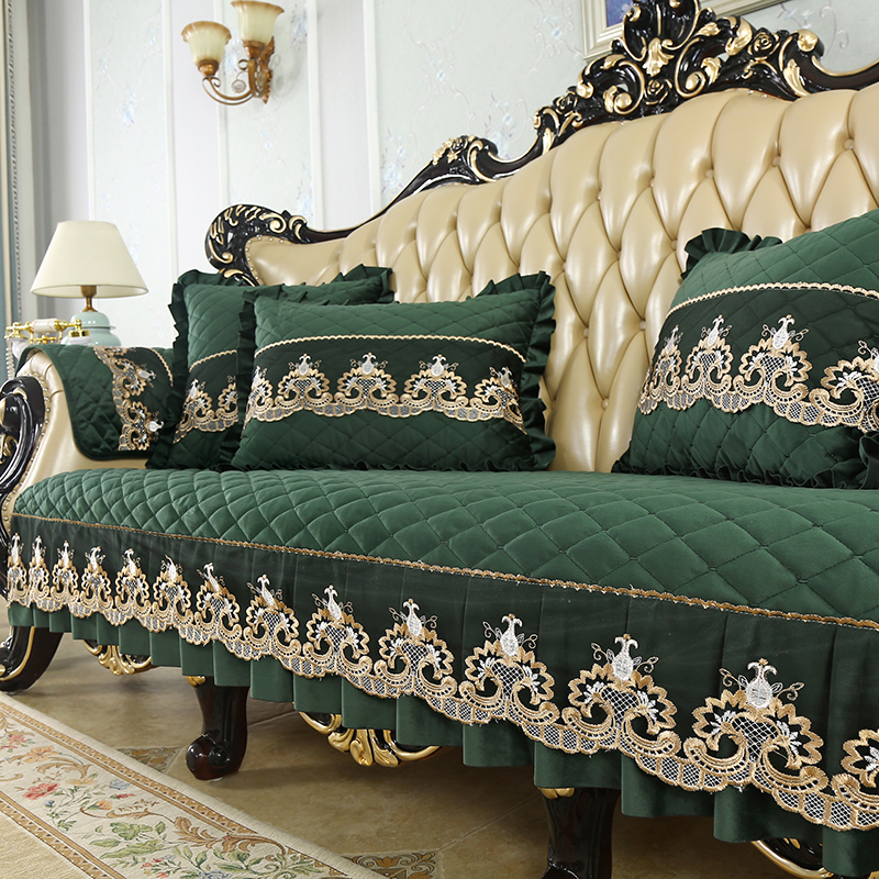 American leather sofa cushion winter style thick plush cover European style upscale luxury all season universal non-slip light and luxurious cushion