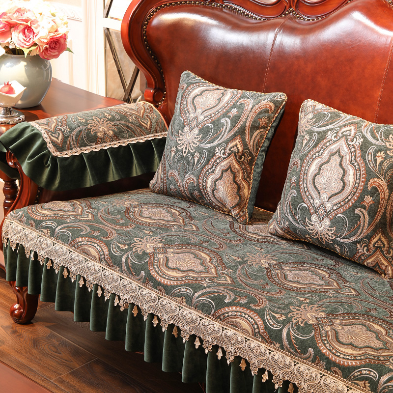 American leather sofa cushion cover 2021 new seasons universal non-slip high-end luxury retro-style sofa cushion