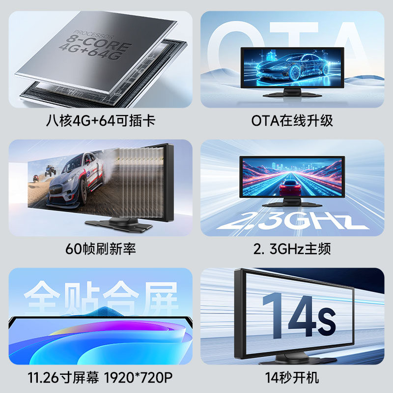 Jiuyin Car-Mounted Smart Screen Carplay Portable Screen-Type Android Car Navigation Central Control Large Screen All-In-One Machine