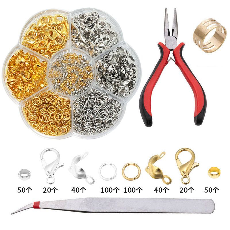 Set of Lobster Clasps, Positioning Beads, Clasp Open Rings, Boxed DIY Handmade Bracelet Necklace Jewelry Accessories End Clasps