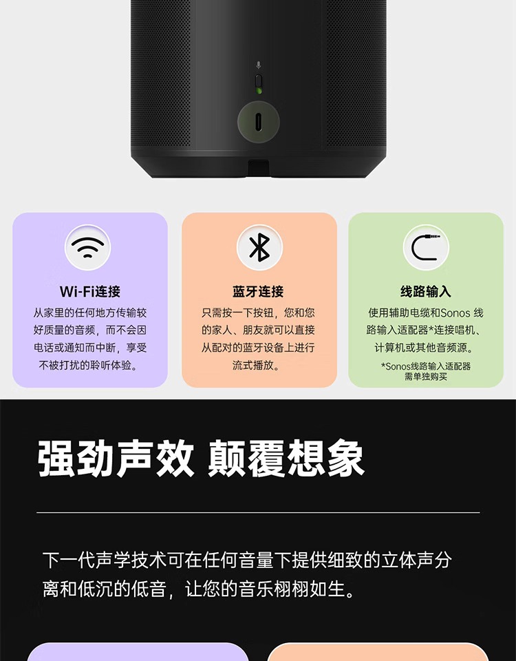 Sonos Era 100 无线蓝牙智能桌面音箱 镇店之宝¥1624.88 天猫¥2449