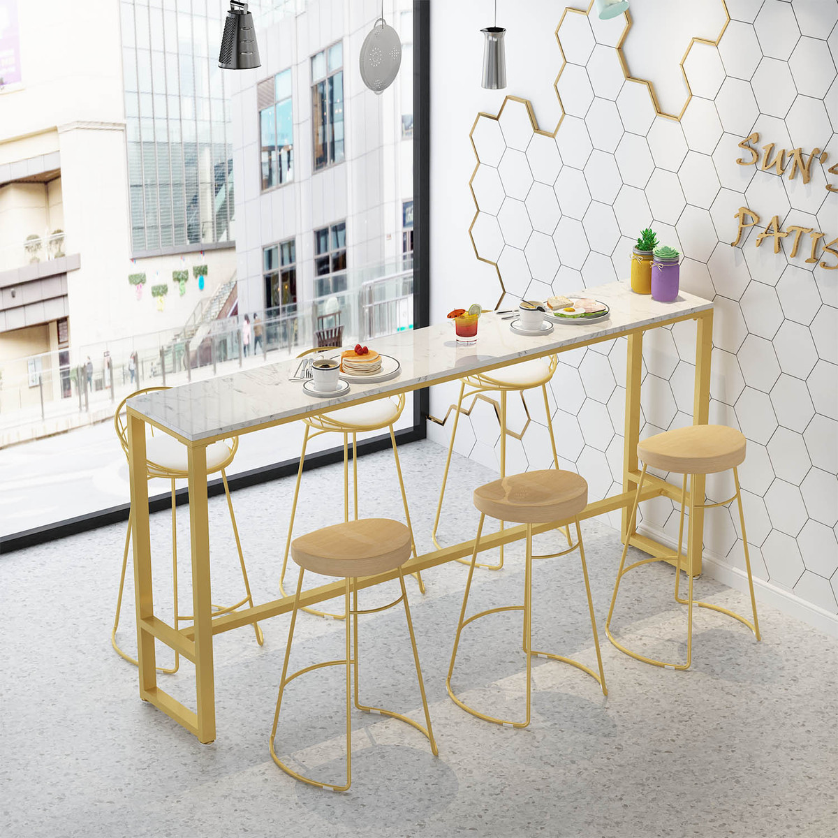 Купить Барная стойка Скандинавская мраморная барная стойка и балкон ...