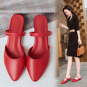 包头外穿韩版网红粗跟夏季百搭软皮凉鞋女鞋