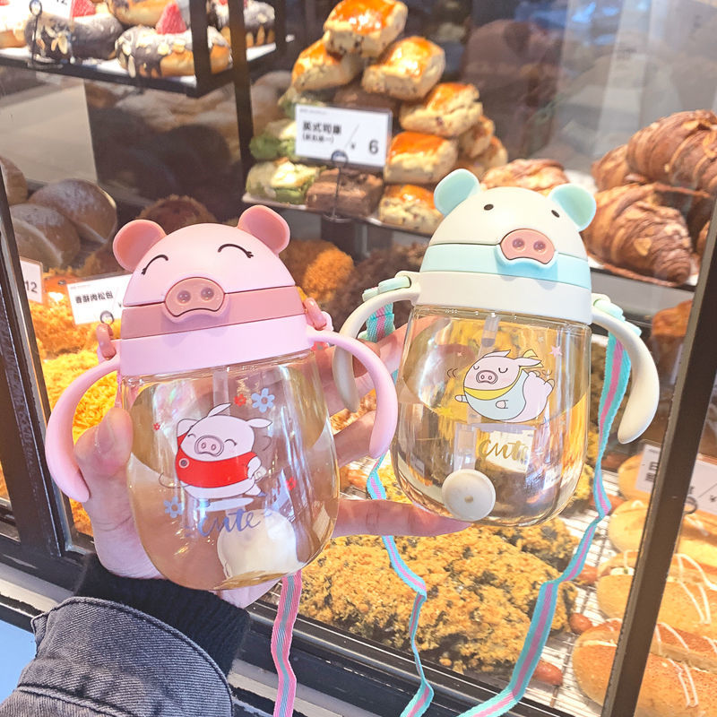 Baby children's water glasses for school special ppsu material straight drinking straw Xia out of portable infant garden school drinking cup