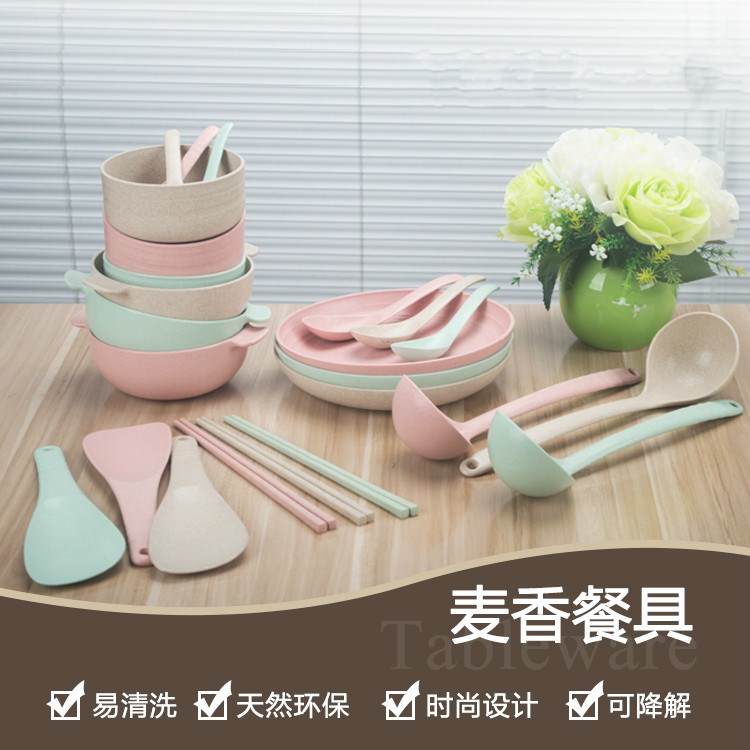 Love Thrice Rice Hulk Creative Wheat Rice Rice Bowls Home Cutlery Suit Soup Bowls Chopsticks Spoon Plate Rice Spoon Soup Spoon-Taobao