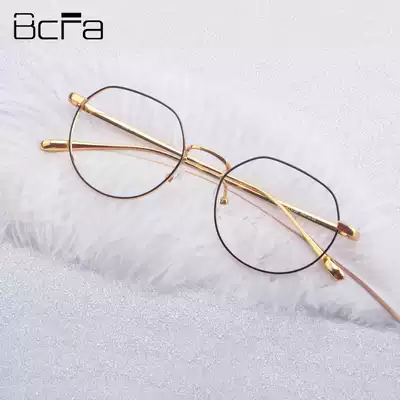 BCFA myopia glasses women have power net red polygonal glasses pure titanium frame Korean version ins round frame tide retro