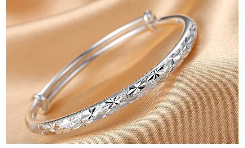 Vòng tay bạc chính hãng 999 sterling bạc nữ sao quý tộc đầy sao gửi bạn gái gửi cho mẹ vòng tay bạc thời trang đơn giản vòng tay gỗ trầm hương