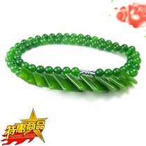 Hetian Jade Jasper necklace Xinjiang Kunlun Jasper necklace spinach green female item