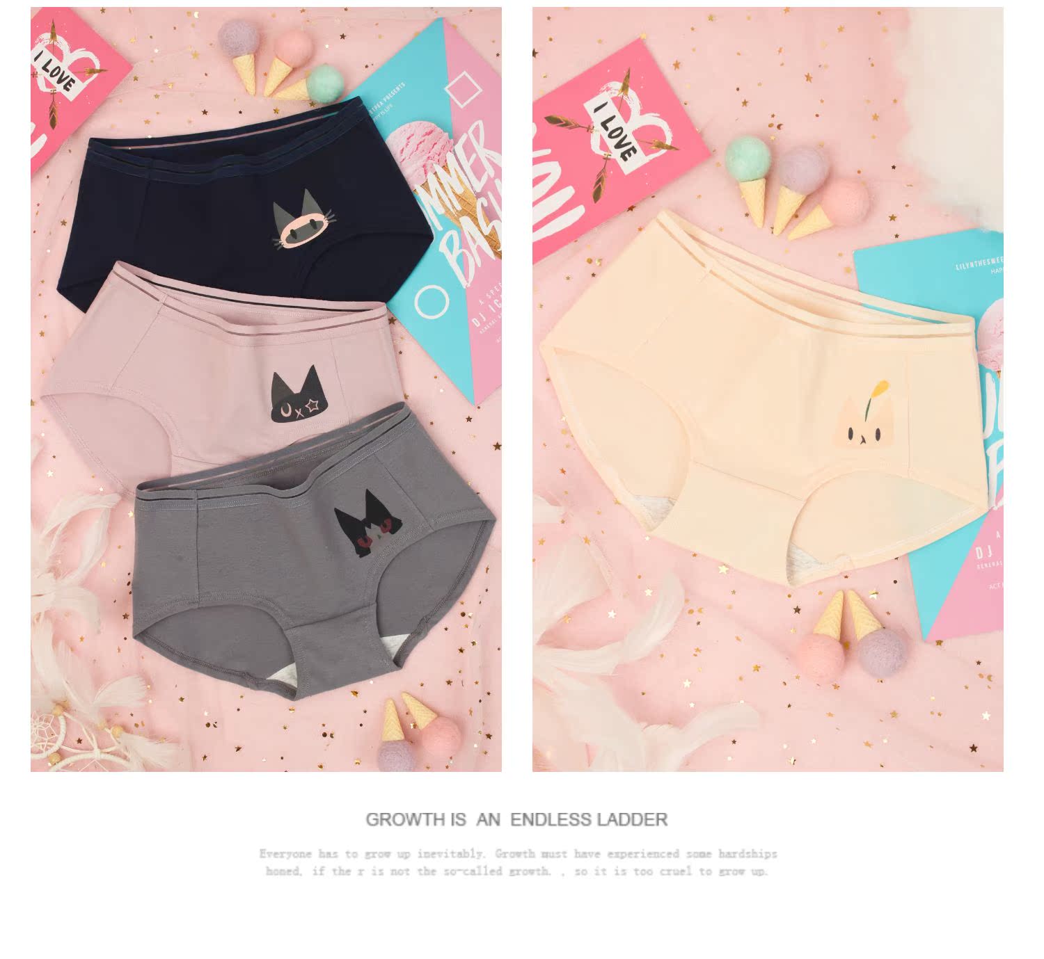 Mua ba tặng một bộ đồ lót cotton mùa thu và mùa đông miễn phí cho nữ quần lót nữ ngọt ngào - Vòng eo thấp quần lót siêu mỏng nam 