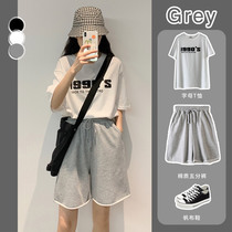 Gray sports shorts Women summer loose straight tube pants students thin casual wide legs ins tide 5 five five pants