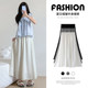 White culottes women's summer thin section small fluttering pleated a-line skirt cotton linen high waist drape wide-leg pants