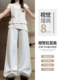 ສີຂາວປອມສອງສິ້ນ butt curtain wide leg pants for women summer thin 2026 new high waist loose lazy drape straight pants