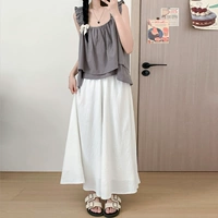 Белая юбка + серый топ