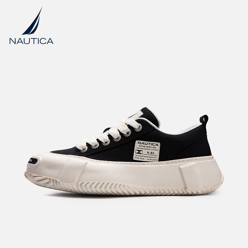 Zhang Yuxi's Same Style Nautica Harajuku Style Genuine Leather Thick-Soled Height-Increasing Niche Couple Casual Shoes for Men