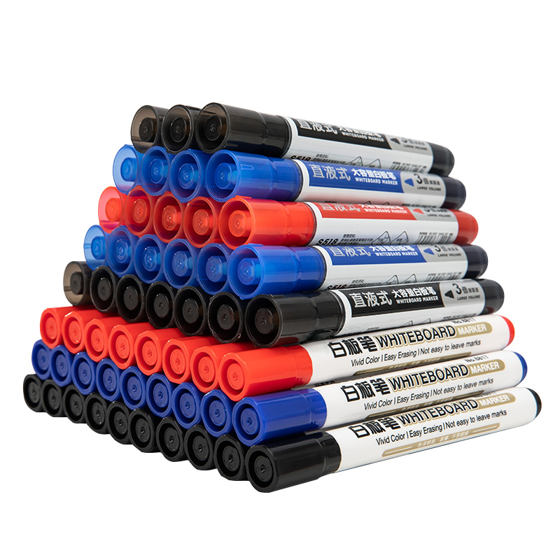 Able White Board Pen Black Water-based Erasable Large Capacity Display Whiteboard Writing Pen Red Blue Add Ink