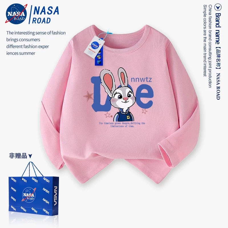 Long-sleeve, children's spring white base body-friendly rabbit