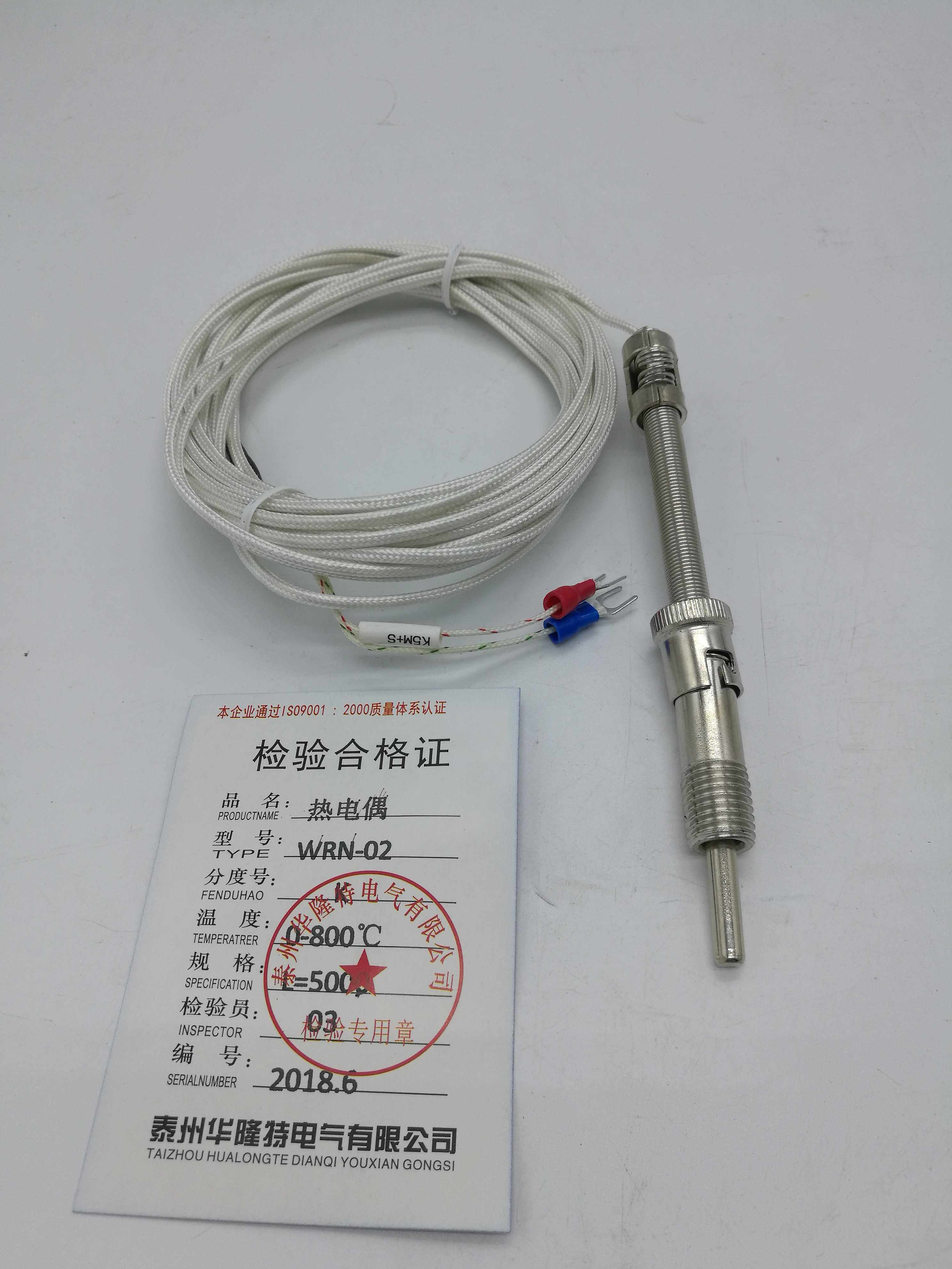 Pressure spring thermocouple K type thermocouple WRN-02 injection moulding extrusion die thermometric Taizhou Wallonte Electric