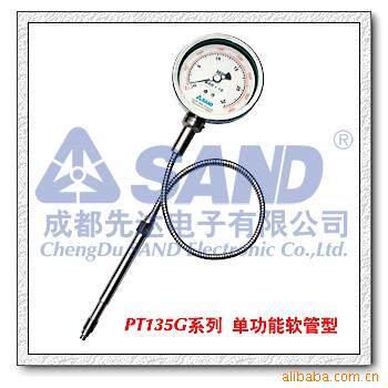 PT135G series pointer stainless steel high temperature melt pressure gauge with hose connected to Chengdu Xianda Electronics