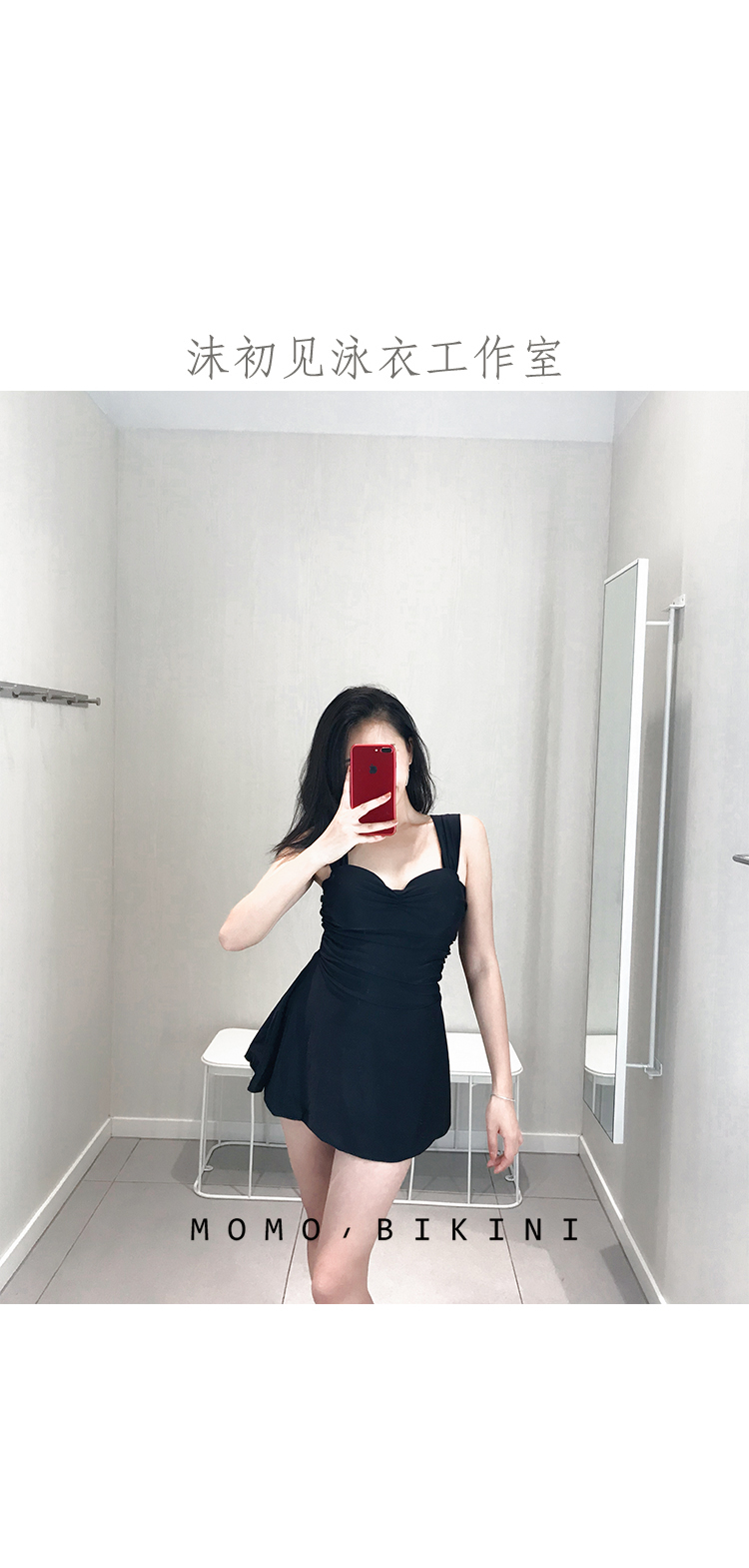 Mo thấy áo tắm một mảnh màu đen gợi cảm nữ sinh viên bảo thủ che bụng giảm béo nóng bỏng áo tắm mùa xuân bikini một mảnh khoét eo