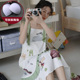 Mặc một chiếc váy nữ ngủ quần váy mùa hè sinh viên mùa hè Hàn Quốc mùa xuân / mùa hè váy tươi womens đồ ngủ áo tay ngắn.