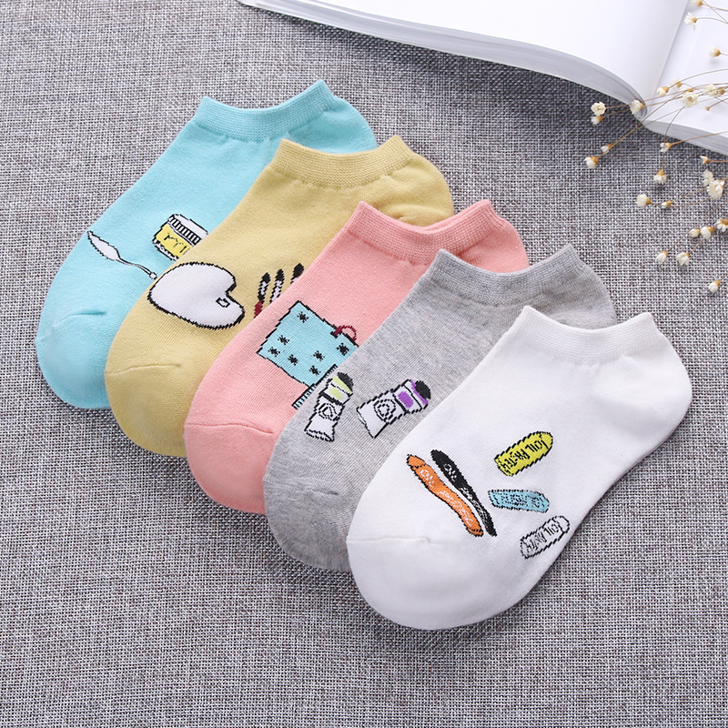 . Socks nữ ins thủy triều mùa hè trăm trúng vớ Nhật ròng đỏ rung giọng học sinh trung học bông mùa hè cạn miệng Han.