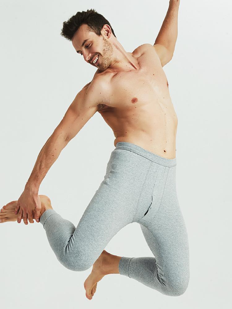 2019 Mens và Womens Thoải mái cao eo Thêm Slim thu quần eo Tight tinh khiết màu quần cotton-line.