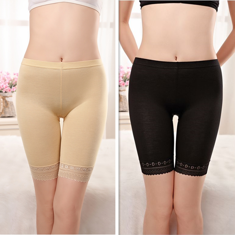 Womens quần an toàn để ngăn chặn ánh sáng womens quần short mùa hè ren nhà vải kích thước lớn lăm điểm nhấn phẳng lót đáy.