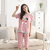 Tăng mỡ đang pajama lớn cô gái mùa hè mỏng bông ngắn tay áo Bảy điểm ngắn nhỏ nhắn s-code kích thước nhỏ bộ l. 