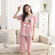 Tăng mỡ đang pajama lớn cô gái mùa hè mỏng bông ngắn tay áo Bảy điểm ngắn nhỏ nhắn s-code kích thước nhỏ bộ l.