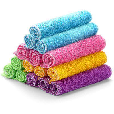 家用双层吸水抹布不掉毛不沾油家务清洁厨房用品擦毛巾去油洗碗布