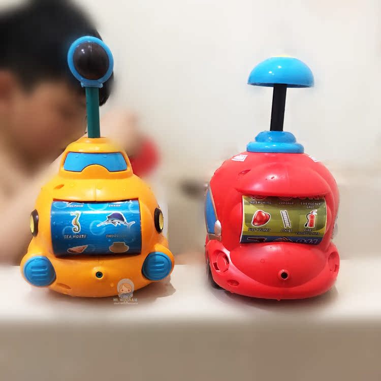 Police car diving boat transfer to children's play water Toys water spray baby shower bath Bath Press Toy 1 year old 