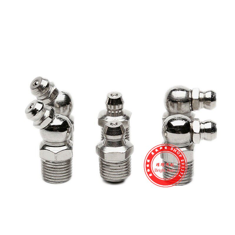 National Scale Iron Galvanized Cream Mouth Bent Oil Nozzle Pneumatic Yellow Oil Gun Mouth M8M10 Straight Bend 45-90 degrees