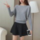 mùa thu thời trang bộ của phụ nữ trang phục mới 2019 áo len dưới lỏng lẻo với váy knitsweater ròng mùa đông màu đỏ hai mảnh bộ thủy triều