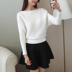 mùa thu thời trang bộ của phụ nữ trang phục mới 2019 áo len dưới lỏng lẻo với váy knitsweater ròng mùa đông màu đỏ hai mảnh bộ thủy triều 