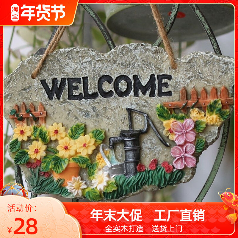 Outdoor decorative resin small listing Garden welcome ornaments decoration craft gifts decoration gardening courtyard storage cabinet