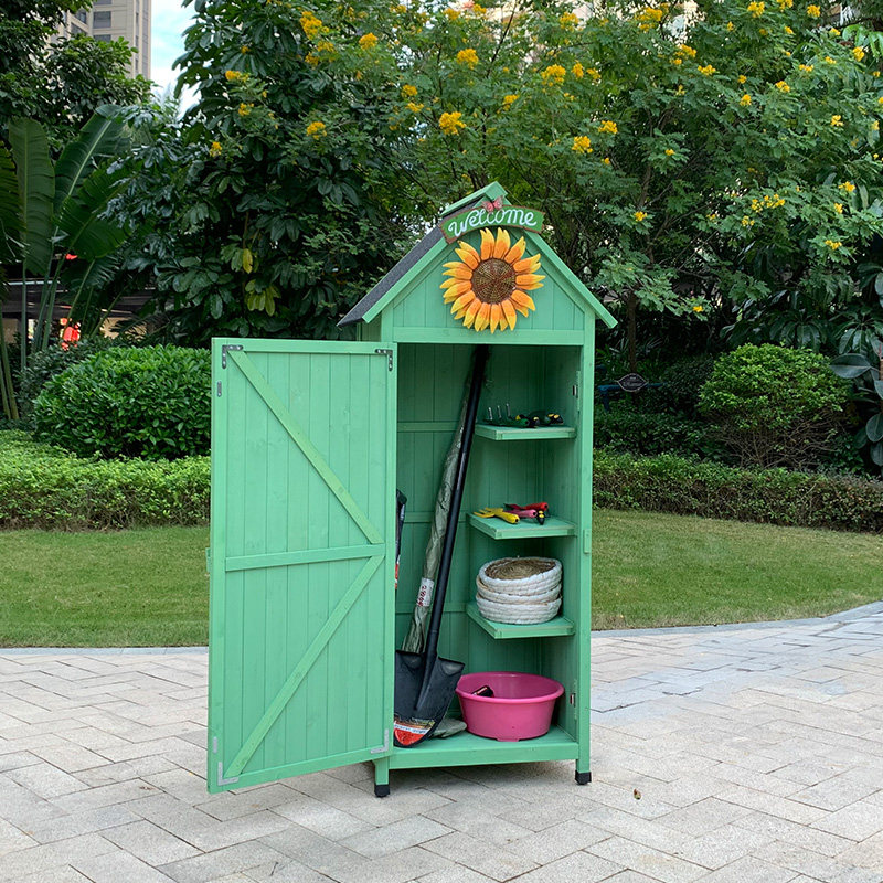 Outdoor storage cabinet waterproof sunscreen garden courtyard balcony outdoor debris toolbox pastoral storage cabinet locker