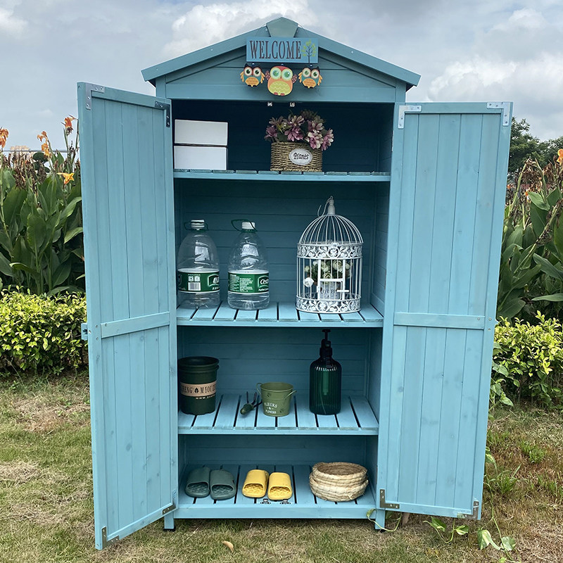 Outdoor storage cabinet courtyard storage room balcony locker waterproof sunscreen garden tool room pastoral sundries cabinet